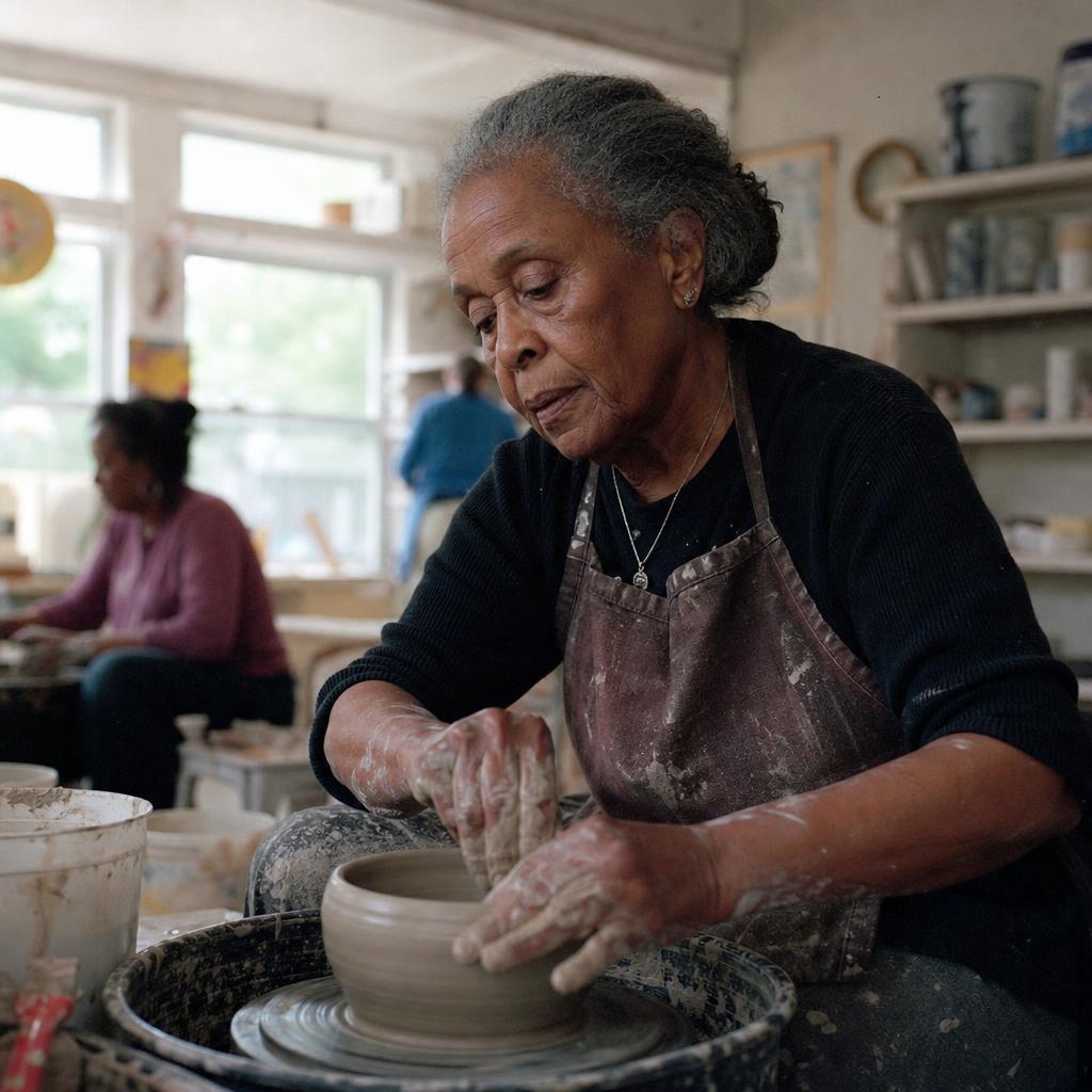 Margaret, a master potter mentor on Heirloom